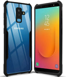 VAKIBO Best Selling Black and Transparent Back Cover Case Made With Soft TPU and Acrylic With 4 Corner and Camera Protection Suitable for Samsung Galaxy J8 2018