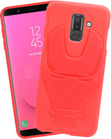 VAKIBO Iron Man 3D Mask Design Red Coloured Soft TPU Back Cover Case With Camera Protection Ring Suitable for Samsung Galaxy ON8 2018
