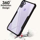 VAKIBO Best Selling Black and Transparent Back Cover Case Made With Soft TPU and Acrylic With 4 Corner and Camera Protection Suitable for Samsung Galaxy M11