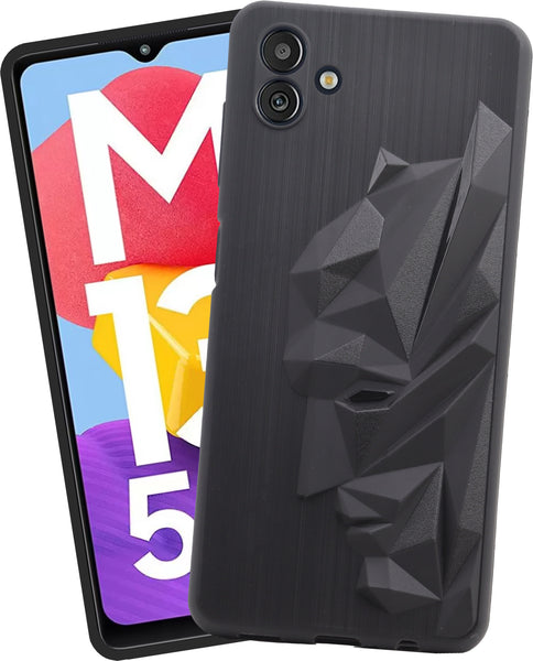VAKIBO Bat Man 3D Mask Design Black Coloured Soft TPU Back Cover Case With Camera Protection Ring Suitable for Samsung Galaxy M13