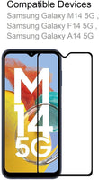 Super Premium Quality Tempered Glass Screen Guard Protector With Black Border Suitable For Samsung Galaxy M14 5G
