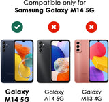 VAKIBO Best Selling Black and Transparent Back Cover Case Made With Soft TPU and Acrylic With 4 Corner and Camera Protection Suitable for Samsung Galaxy M14 5G