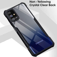 VAKIBO Best Selling Black and Transparent Back Cover Case Made With Soft TPU and Acrylic With 4 Corner and Camera Protection Suitable for Samsung Galaxy M31S