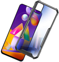 VAKIBO Best Selling Black and Transparent Back Cover Case Made With Soft TPU and Acrylic With 4 Corner and Camera Protection Suitable for Samsung Galaxy M31S
