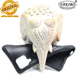 VAKIBO Iron Man 3D Mask Design Black Coloured Soft TPU Back Cover Case With Camera Protection Ring Suitable for Samsung Galaxy M32 4G