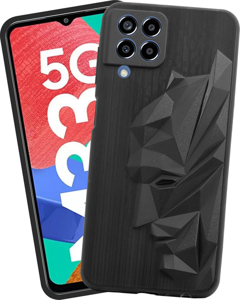 VAKIBO Bat Man 3D Mask Design Black Coloured Soft TPU Back Cover Case With Camera Protection Ring Suitable for Samsung Galaxy M33