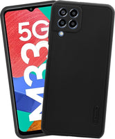VAKIBO Niukin Dotted Design Black Coloured Soft TPU Rubber Back Cover Case With Camera Protection Ring Suitable for Samsung Galaxy M33