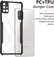 VAKIBO Best Selling Black and Transparent Back Cover Case Made With Soft TPU and Acrylic With 4 Corner and Camera Protection Suitable for Samsung Galaxy M51