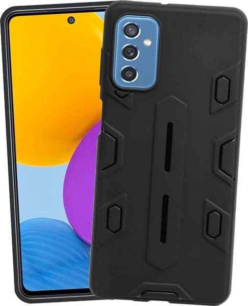VAKIBO Nilkin Strong Shockproof Case Black Coloured Soft TPU Rubber Back Cover Case With Camera Protection Suitable for Samsung Galaxy M52