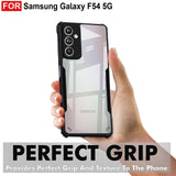 VAKIBO Best Selling Black and Transparent Back Cover Case Made With Soft TPU and Acrylic With 4 Corner and Camera Protection Suitable for Samsung Galaxy M54 5G
