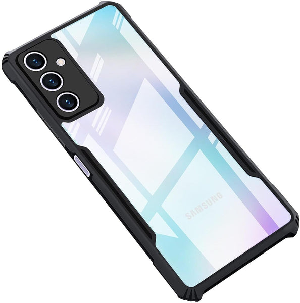 VAKIBO Best Selling Black and Transparent Back Cover Case Made With Soft TPU and Acrylic With 4 Corner and Camera Protection Suitable for Samsung Galaxy M54 5G