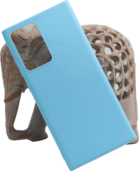 VAKIBO 1.2 MM Thick Sky Blue Coloured Soft TPU Rubber Back Cover Case With Camera Protection Ring Suitable for Samsung Galaxy Note 20 Plus