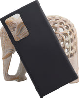 VAKIBO 1.2 MM Thick Black Coloured Soft TPU Rubber Back Cover Case With Camera Protection Ring Suitable for Samsung Galaxy Note 20 Plus