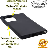 VAKIBO 1.2 MM Thick Black Coloured Soft TPU Rubber Back Cover Case With Camera Protection Ring Suitable for Samsung Galaxy Note 20 Plus