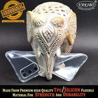 VAKIBO Super Premium Soft TPU Transparent Case With Dustplug,Side Grip,Corner Protection,lanyard Cuts,Camera Protection Suitable for Samsung S20