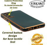 VAKIBO Golden Chrome Border Peach Coloured Soft TPU Back Cover Case With Camera Protection Suitable for Samsung Galaxy S20 FE