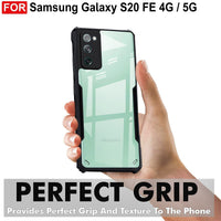 VAKIBO Best Selling Black and Transparent Back Cover Case Made With Soft TPU and Acrylic With 4 Corner and Camera Protection Suitable for Samsung Galaxy S20 FE