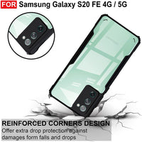 VAKIBO Best Selling Black and Transparent Back Cover Case Made With Soft TPU and Acrylic With 4 Corner and Camera Protection Suitable for Samsung Galaxy S20 FE