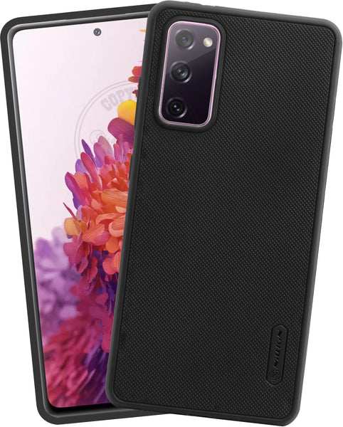 VAKIBO Niukin Dotted Design Black Coloured Soft TPU Rubber Back Cover Case With Camera Protection Ring Suitable for Samsung Galaxy S20 FE