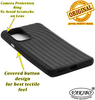 VAKIBO Strips Design Black Coloured Soft TPU Rubber Back Cover Case With Camera Protection Ring Suitable for Samsung Galaxy S20 FE