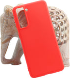 VAKIBO 1.2 MM Thick Red Coloured Soft TPU Rubber Back Cover Case With Camera Protection Ring Suitable for Samsung Galaxy S21