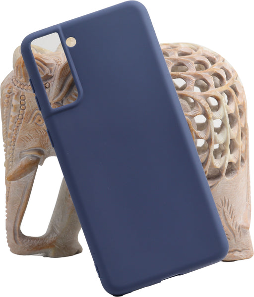 VAKIBO 1.2 MM Thick Blue Coloured Soft TPU Rubber Back Cover Case With Camera Protection Ring Suitable for Samsung Galaxy S21 Plus