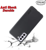 VAKIBO Niukin Dotted Design Black Coloured Soft TPU Rubber Back Cover Case With Camera Protection Ring Suitable for Samsung Galaxy S21 Plus