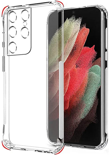 VAKIBO Premium Clear 2MM Thick Transparent Soft TPU Rubber Back Cover Case With Camera Protection Suitable for Samsung Galaxy S21 Ultra