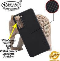VAKIBO Niukin Dotted Design Black Coloured Soft TPU Rubber Back Cover Case With Camera Protection Ring Suitable for Samsung Galaxy S22