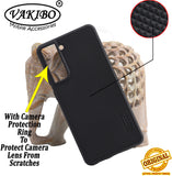 VAKIBO Niukin Dotted Design Black Coloured Soft TPU Rubber Back Cover Case With Camera Protection Ring Suitable for Samsung Galaxy S22