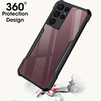 VAKIBO Best Selling Black and Transparent Back Cover Case Made With Soft TPU and Acrylic With 4 Corner and Camera Protection Suitable for Samsung Galaxy S22 Ultra