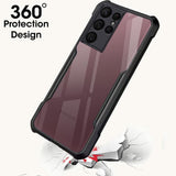 VAKIBO Best Selling Black and Transparent Back Cover Case Made With Soft TPU and Acrylic With 4 Corner and Camera Protection Suitable for Samsung Galaxy S22 Ultra