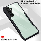 VAKIBO Best Selling Black and Transparent Back Cover Case Made With Soft TPU and Acrylic With 4 Corner and Camera Protection Suitable for Samsung Galaxy S23FE