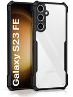 VAKIBO Best Selling Black and Transparent Back Cover Case Made With Soft TPU and Acrylic With 4 Corner and Camera Protection Suitable for Samsung Galaxy S23FE