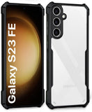 VAKIBO Best Selling Black and Transparent Back Cover Case Made With Soft TPU and Acrylic With 4 Corner and Camera Protection Suitable for Samsung Galaxy S23FE