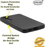 VAKIBO Niukin Dotted Design Black Coloured Soft TPU Rubber Back Cover Case With Camera Protection Ring Suitable for itel A49