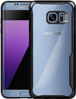 VAKIBO Super Premium Black Border Transparent Case With Corner Protection & Camera Protection Suitable for Samsung S7 Edge