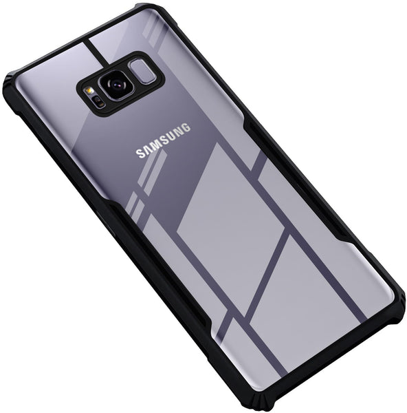 VAKIBO Super Premium Black Border Transparent Case With Corner Protection & Camera Protection Suitable for Samsung S8 Plus