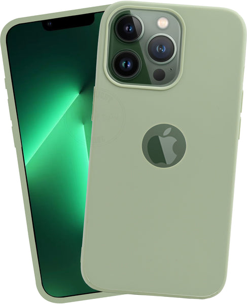VAKIBO 1.2 MM Thick Pista Green Coloured Soft TPU Rubber Back Cover Case With Camera Protection Ring Suitable for Apple iPhone 13 Pro