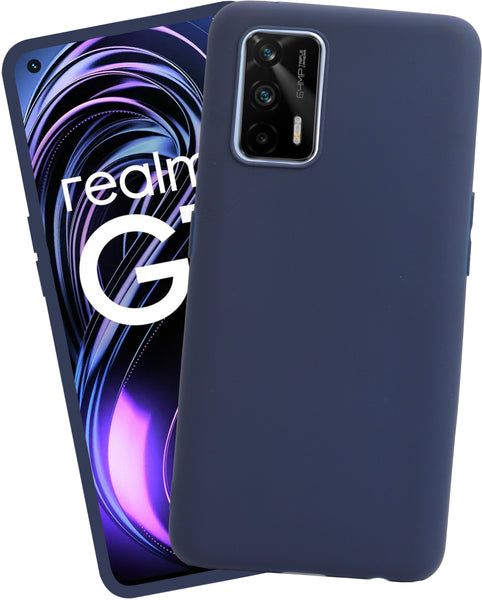 VAKIBO 1.2 MM Thick Blue Coloured Soft TPU Rubber Back Cover Case With Camera Protection Ring Suitable for Realme GT 5G