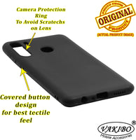 VAKIBO 1.2 MM Thick Black Coloured Soft TPU Rubber Back Cover Case With Camera Protection Ring Suitable for Samsung Galaxy A21 IMPORTED