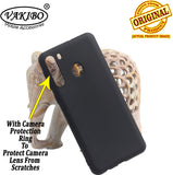 VAKIBO 1.2 MM Thick Black Coloured Soft TPU Rubber Back Cover Case With Camera Protection Ring Suitable for Samsung Galaxy A21 IMPORTED