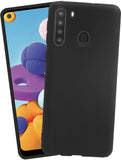 VAKIBO 1.2 MM Thick Black Coloured Soft TPU Rubber Back Cover Case With Camera Protection Ring Suitable for Samsung Galaxy A21 IMPORTED