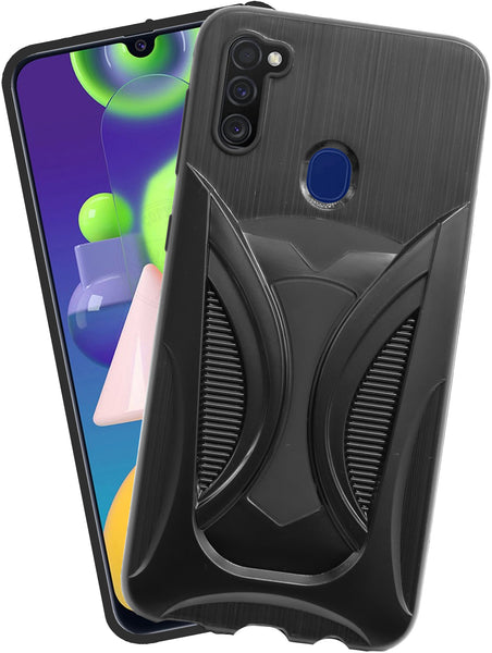 VAKIBO 3D Designer Black Coloured Soft TPU  Back Cover Case Suitable for Samsung Galaxy M21 5G