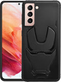 VAKIBO Iron Man 3D Mask Design Black Coloured Soft TPU Back Cover Case With Camera Protection Ring Suitable for Samsung Galaxy S30