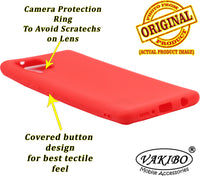 VAKIBO 1.2 MM Thick Red Coloured Soft TPU Rubber Back Cover Case With Camera Protection Ring Suitable for Samsung Galaxy A42