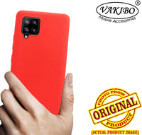 VAKIBO 1.2 MM Thick Red Coloured Soft TPU Rubber Back Cover Case With Camera Protection Ring Suitable for Samsung Galaxy A42