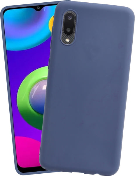 VAKIBO 1.2 MM Thick Blue Coloured Soft TPU Rubber Back Cover Case With Camera Protection Ring Suitable for Samsung Galaxy M02