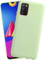 VAKIBO 1.2 MM Thick Pista Green Coloured Soft TPU Rubber Back Cover Case With Camera Protection Ring Suitable for Samsung Galaxy M02s