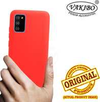 VAKIBO 1.2 MM Thick Red Coloured Soft TPU Rubber Back Cover Case With Camera Protection Ring Suitable for Samsung Galaxy M02s